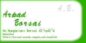 arpad borsai business card